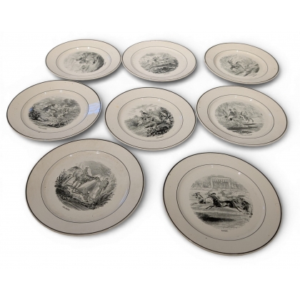 Lot de 8 assiettes \"Chevaux\" par Villeroy & Boch