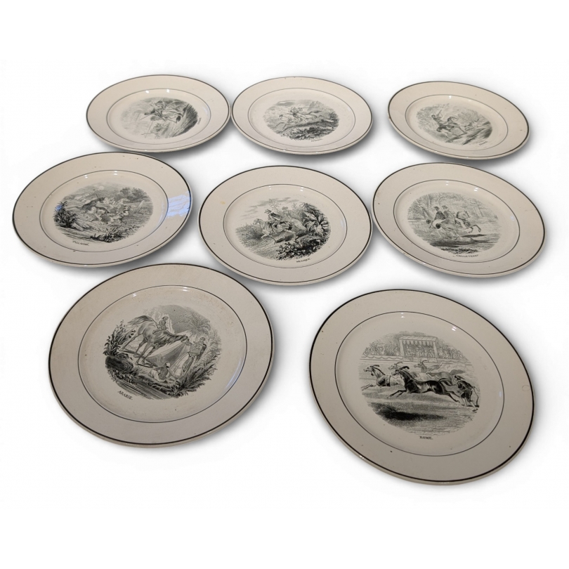 Lot de 8 assiettes \"Chevaux\" par Villeroy & Boch