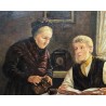 Tableau \"Scène d\'intérieur\" signé