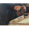 Tableau \"Scène d\'intérieur\" signé