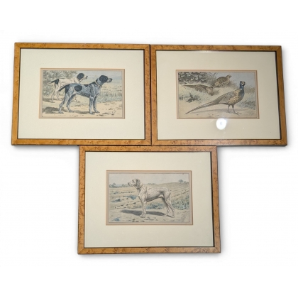 Lot de 3 gravures "Chasse" signées P MAHLER