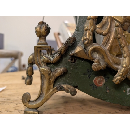Green-lacquered Louis XV clock, signed DUBOIS
