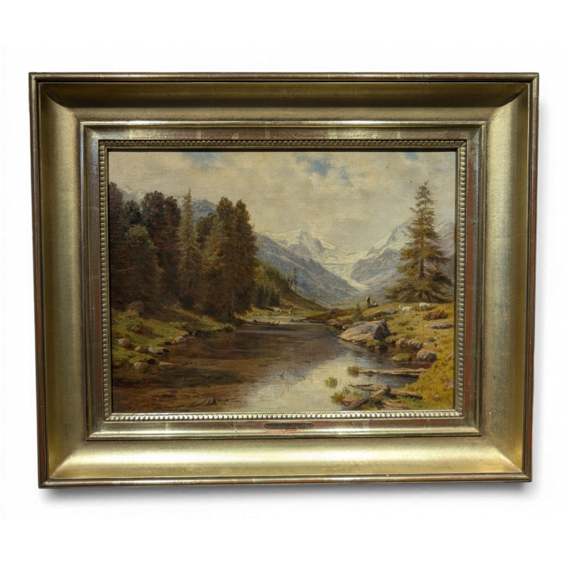 Tableau "Montagne" signé J. GEISSER