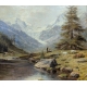 Tableau "Montagne" signé J. GEISSER