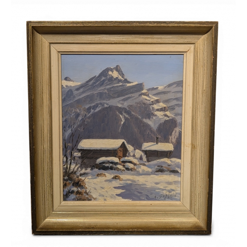 Tableau \"Les Diablerets\" signé A. DUPLAIN