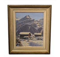 Tableau "Les Diablerets" signé A. DUPLAIN