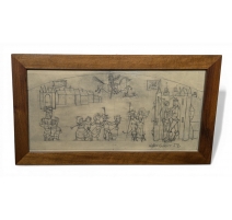 Dessin "Etude" signé NETTON BOSSON 59