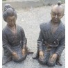 Couple japonais en bronze