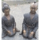 Couple japonais en bronze