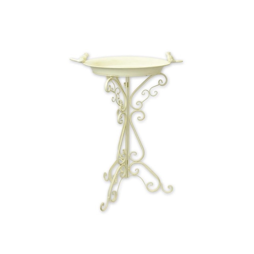 Bain d'oiseau en tôle blanche