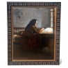 Tableau \"Femme à la laine\" signé