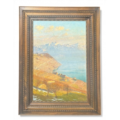 Tableau \"Lavaux\" signé V GILLIAND