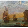 Tableau \"Paysage animé de bord de mer\"