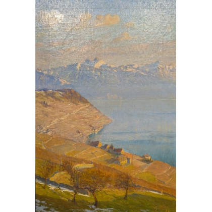 Tableau \"Lavaux\" signé V GILLIAND