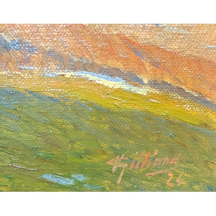 Tableau \"Lavaux\" signé V GILLIAND