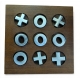 Jeu de tic-tac-toe en bois et aluminium