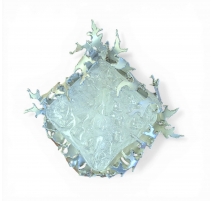 Applique "Flemmes" carrée en tôle découpée