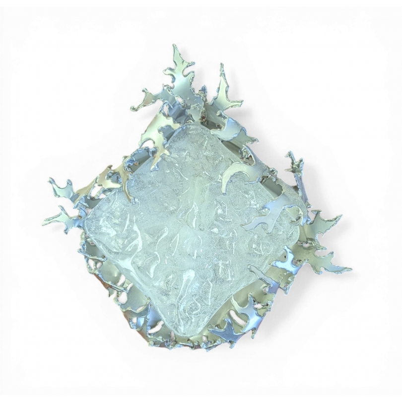 Applique "Flemmes" carrée en tôle découpée