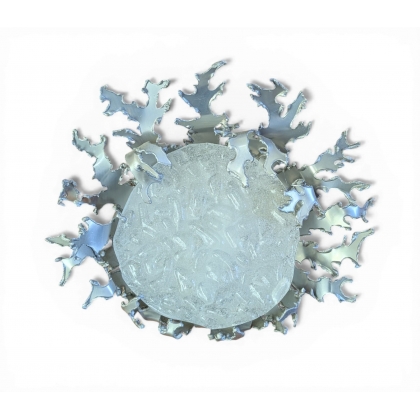 "Flemmes" round wall light made from cut sheet metal