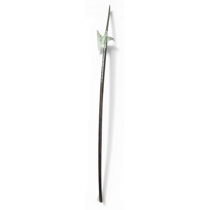 Swiss halberd with an engraved blade