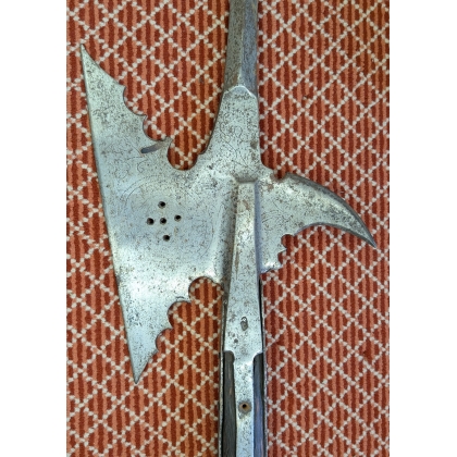Swiss halberd with an engraved blade
