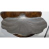 Wall-mounted pewter fish fountain, with an oak frame