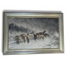 Tableau \"La tempête de neige\" signé C. STOILOFF