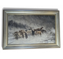 Tableau "La tempête de neige" signé C. STOILOFF
