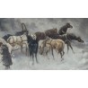 Tableau \"La tempête de neige\" signé C. STOILOFF
