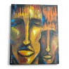 Tableau \"Deux visages\" signé Peto CSENGE