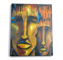 Tableau "Deux visages" signé Peto CSENGE