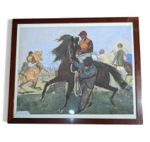 Aquarelle "Chevaux" signée P. DUBAUT