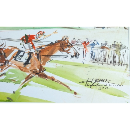 Aquarelle "Clairefontaine" signée Joël BLANC