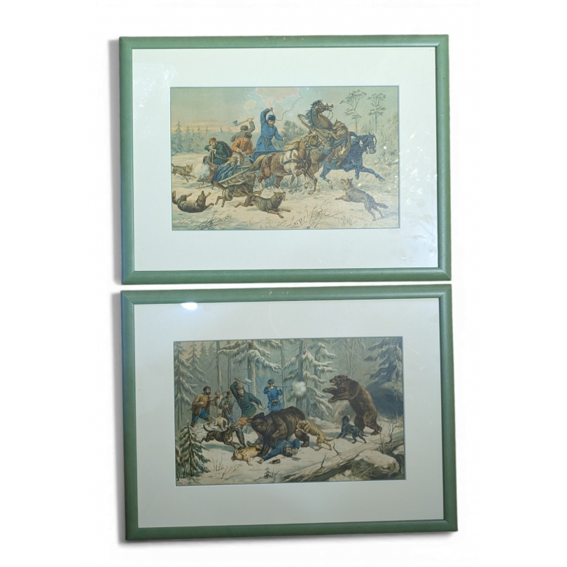A pair of ‘Hunting’ prints by BREIDWISER