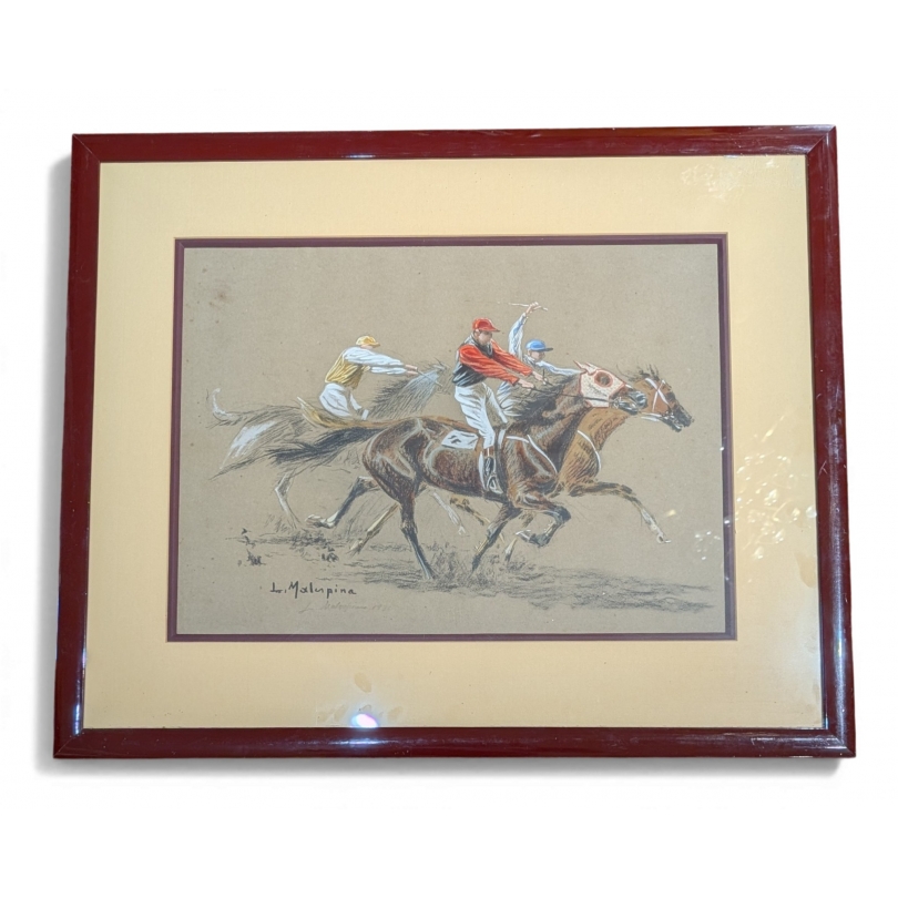 Gravure "Jockeys" signé L. MALESPINA