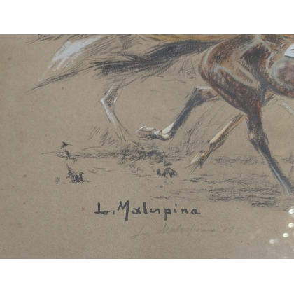 Gravure "Jockeys" signé L. MALESPINA