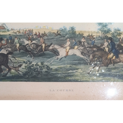 Lithographie "La Course" par Carle VERNET