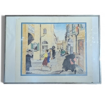 Lithographie "Mea Shearim, Jerusalem" par HOLT
