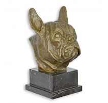 Buste de Bouledogue Français en bronze