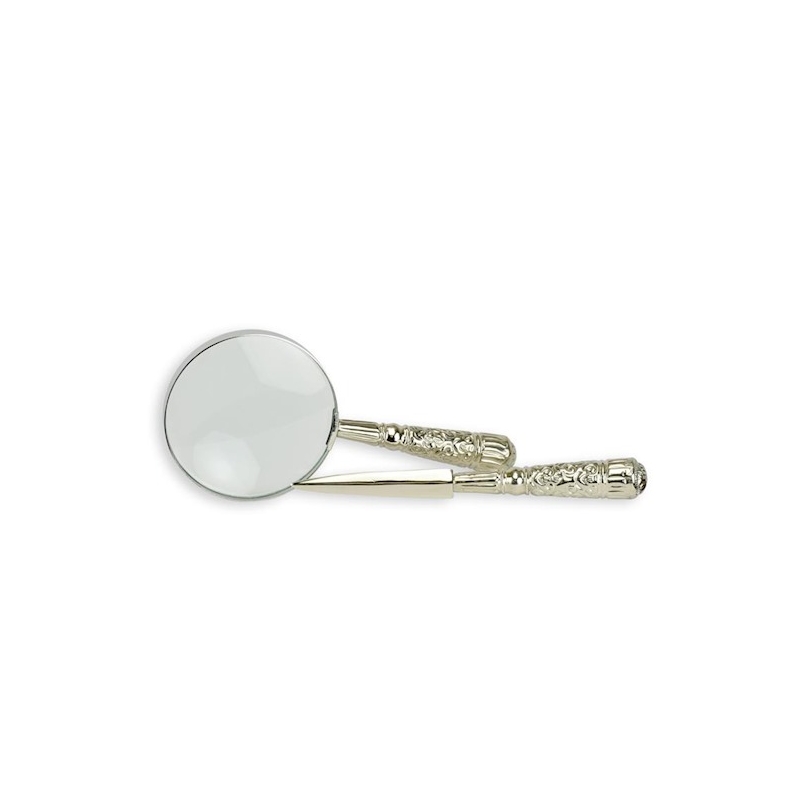 Chrome-plated magnifying glass and letter opener