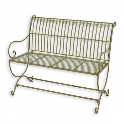 Banc pliant en fer peint vert