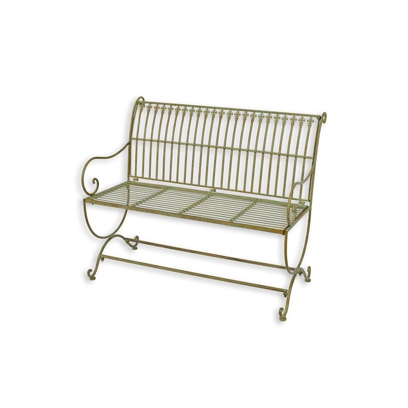 Banc pliant en fer peint vert
