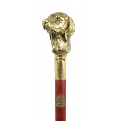 Walking stick with a bronze dog’s head knob