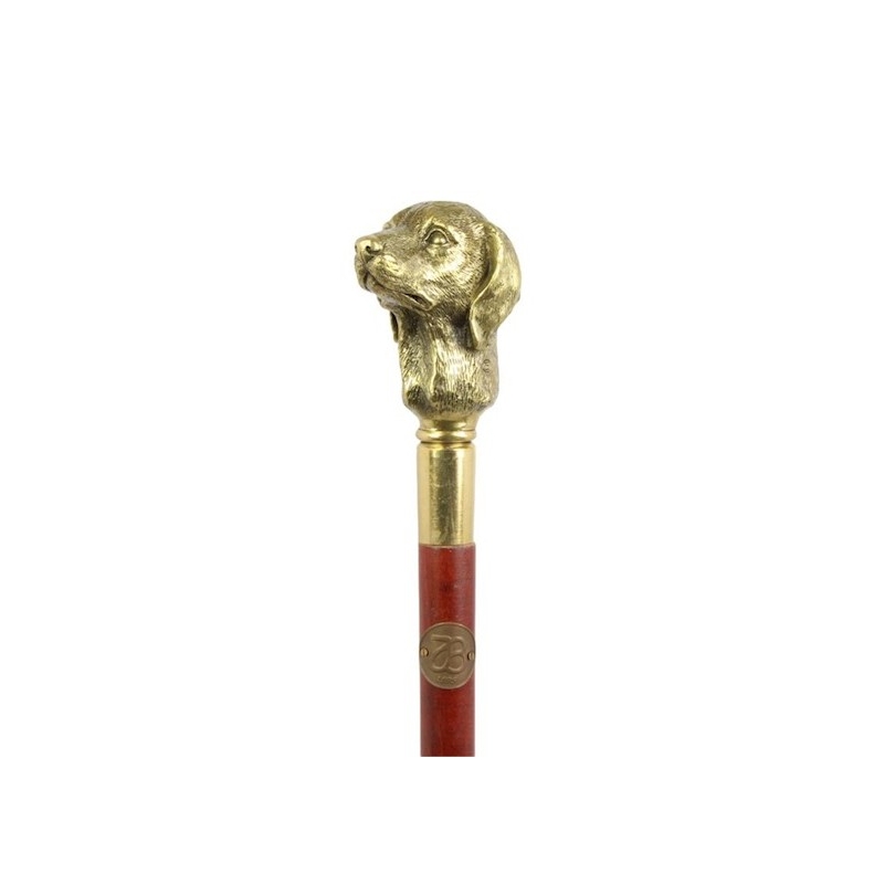 Walking stick with a bronze dog’s head knob