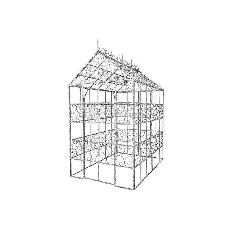 Serre en fer peinte gris