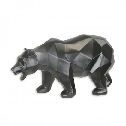 Ours polygonal en résine noire