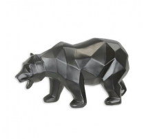 Ours polygonal en résine noire