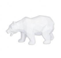 Ours polygonal en résine blanche