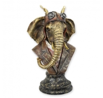 Buste d'Eléphant stempunk en résine