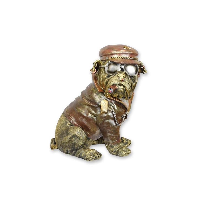 Bouledogue au cigare en résine